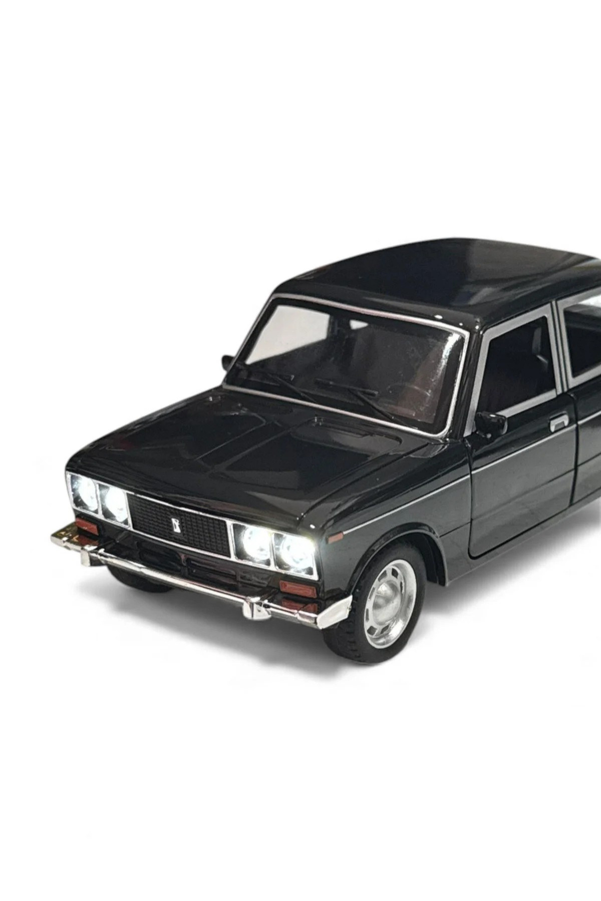 craftivio Lada Vaz 2107 Model Araba 1:24 Ölçek (18cm) Sesli Işıklı Çek Bırak Siyah fotoğrafı 4 (önizleme)