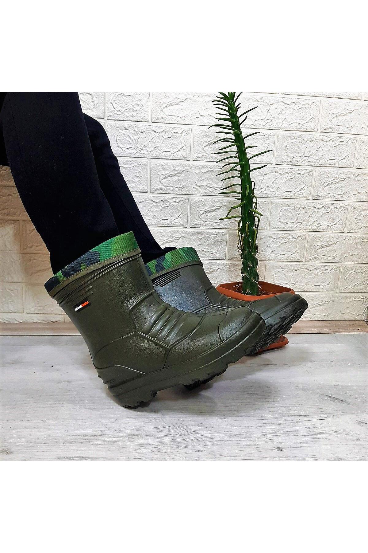 AkınalBella 026 Eva Kısa 23cm Hafif Çoraplı Avcı Balıkçı Günlük Çizme görsel 2