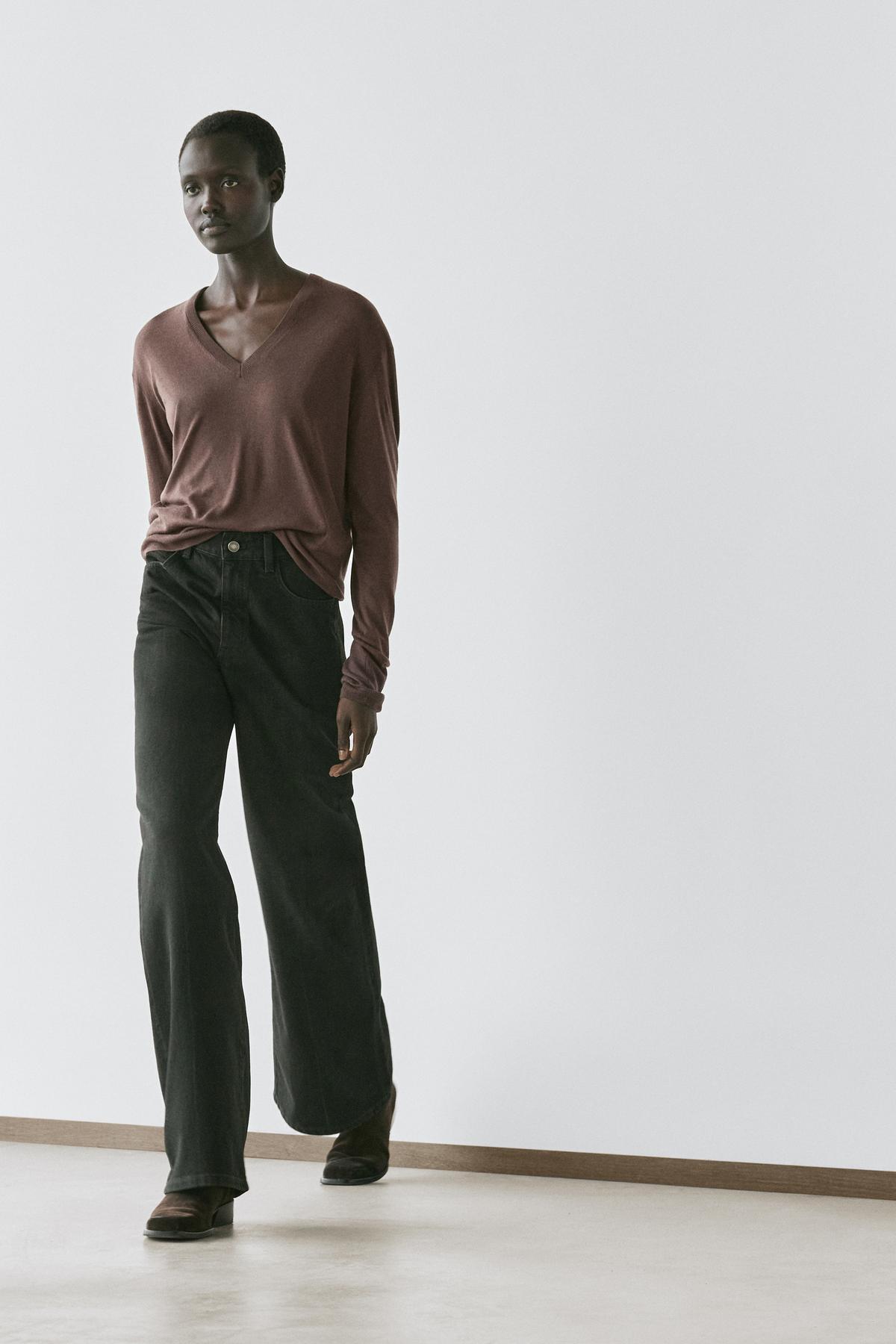 Massimo Dutti  İpek ve yün karışımlı triko kazak - Görsel 4