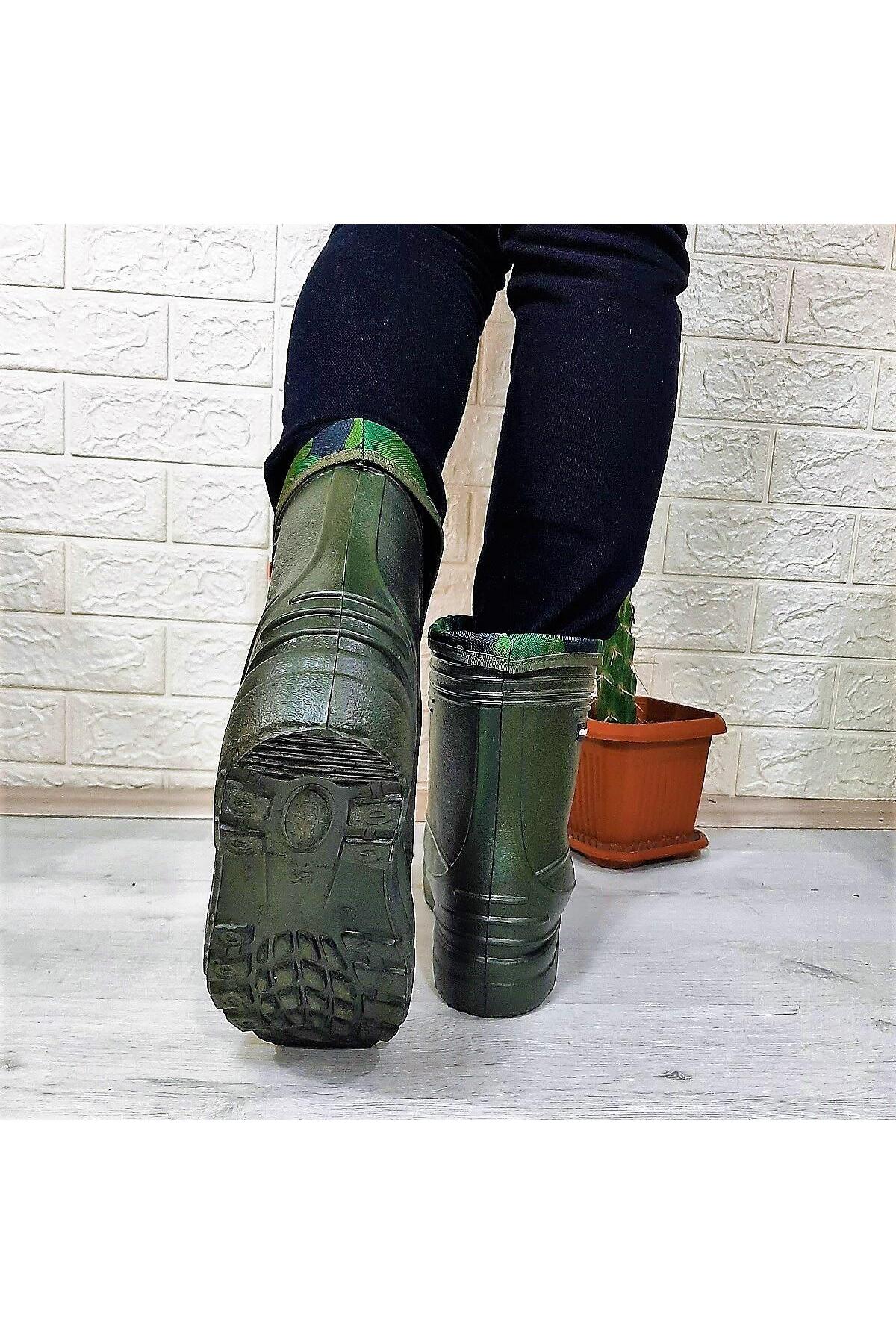 AkınalBella 026 Eva Kısa 23cm Hafif Çoraplı Avcı Balıkçı Günlük Çizme görsel 5