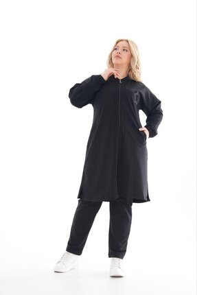 westbound Kadın Büyük Beden Eşofman Takımı Battal Boy SİYAH