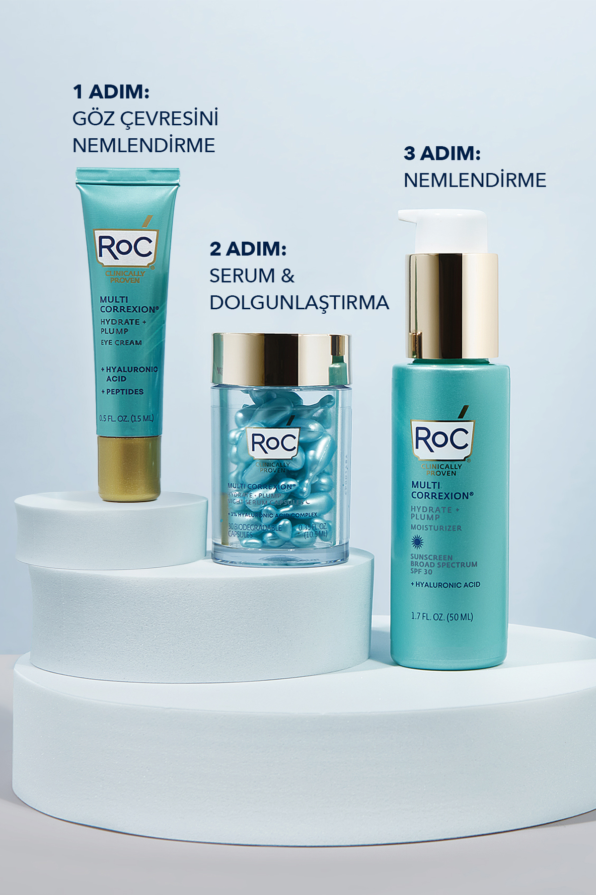 Hyalüronik Asit İçerikli Kapsül Serum Hediyeli Yoğun Nemlendirici Gündüz Kremi SPF30 50 ml — ROC0021 — تصویر 7 از 7
