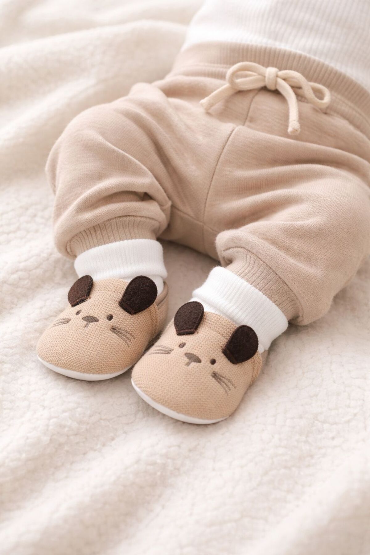 minissa baby kids Kahve Rengi Yumuşak Çoraplı Triko Patik, Bebek Patik İlk Adım, Kaydırmaz Tabanlı Panduf fotoğrafı 2 (önizleme)