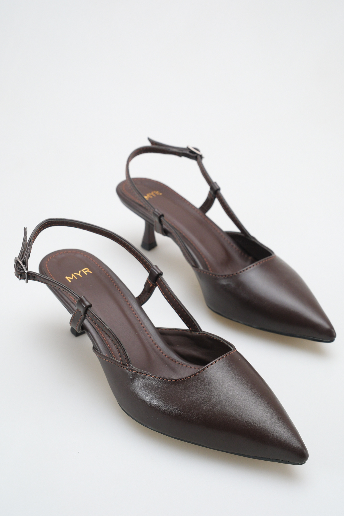meyra'nın ayakkabıları  Kadın Topuklu Ayakkabı Acı Kahve Cilt (5,5 cm)