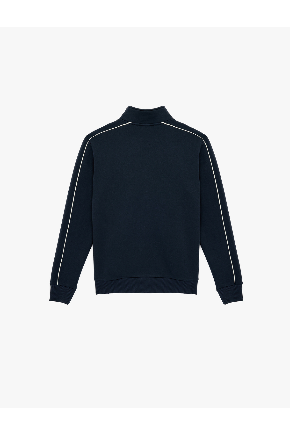 Regular Fit Uzun Kollu Nakışlı Şardonlu Yarım Fermuarlı Sweatshirt — سرمه‌ای 6WAM70273MK — تصویر 4 از 5