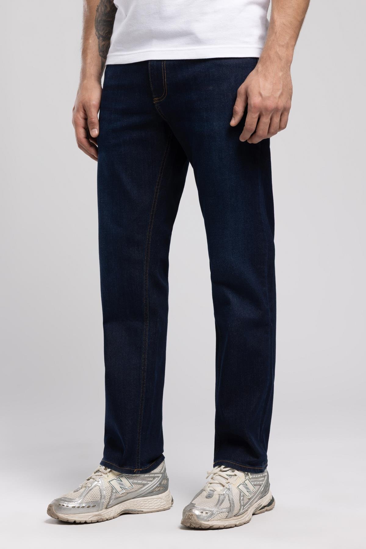 Lee Cooper  Rico Yüksek Bel Düz Kesim Düz Paça Mavi Erkek Jean Pantolon - Görsel 3