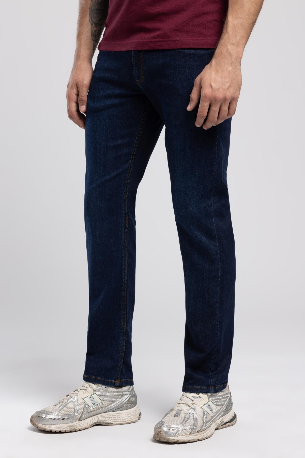 Lee Cooper Henri Normal Bel Normal Kesim Düz Paça Mavi Erkek Jean Pantolon görsel 2