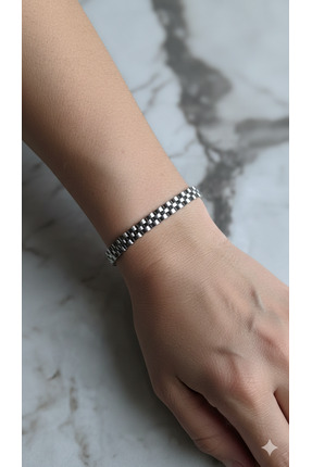 IŞILTI Paslanmaz Çelik bileklik | gümüş renk Kararma Yapmaz | Şık & Zarif Kad...