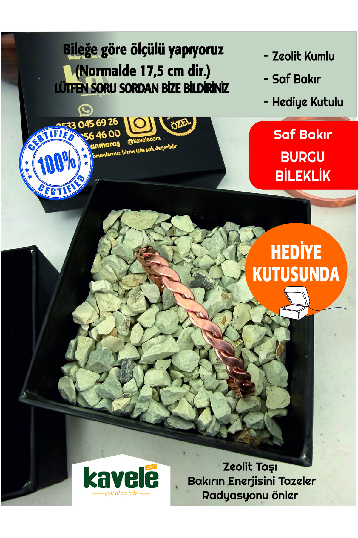 Ham saf bakır Gerçek El dövme Bakır Bileklik
