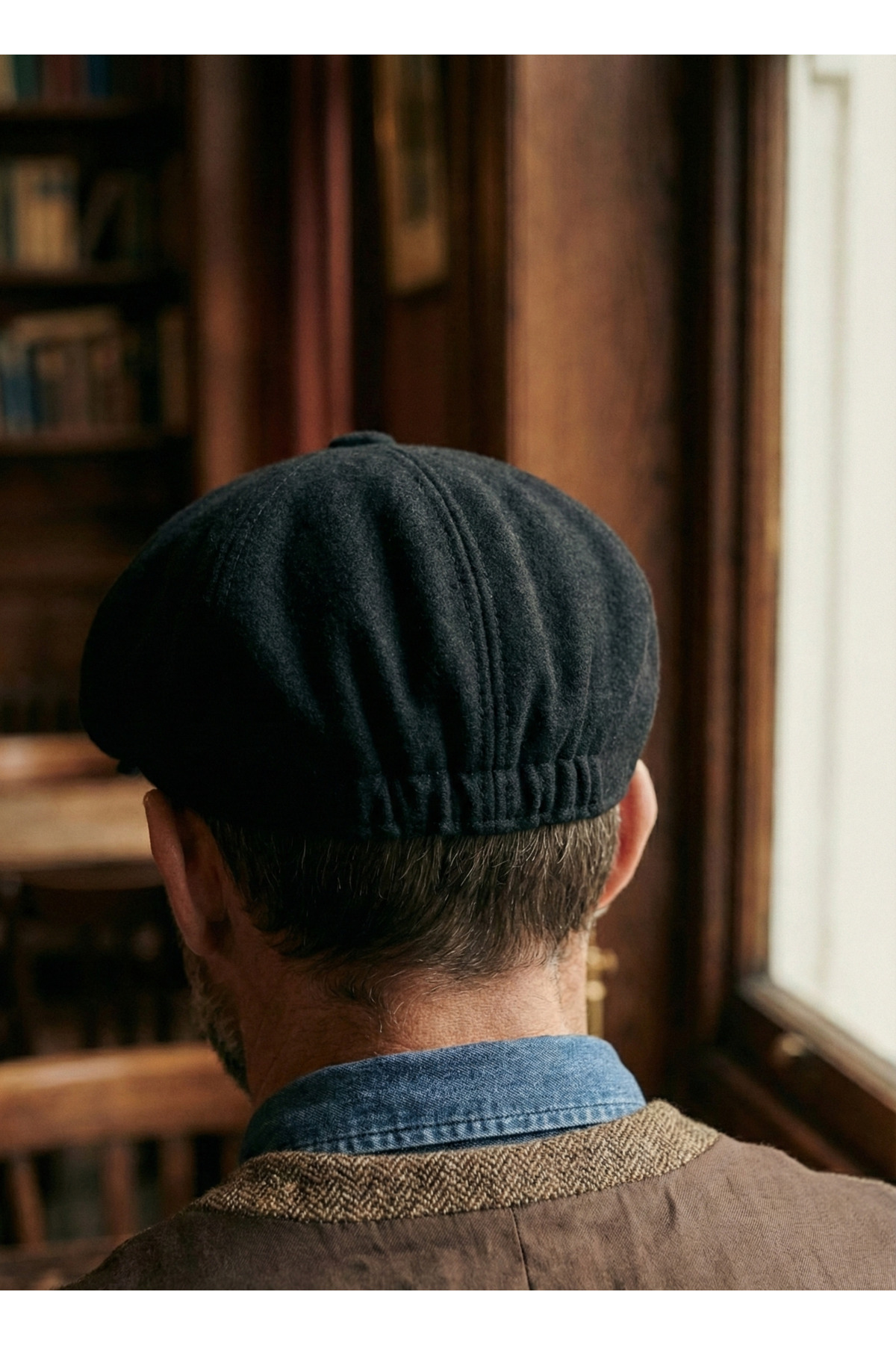 emybox Erkek Kaşe 8 Köşe Kasket Şapka Klasik Retro- Peaky Blinders Tarzı Lastikli Standart Beden görsel 4