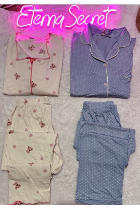 ETERNASECRET 2’li yumuşak kumaş Pijama Takımı