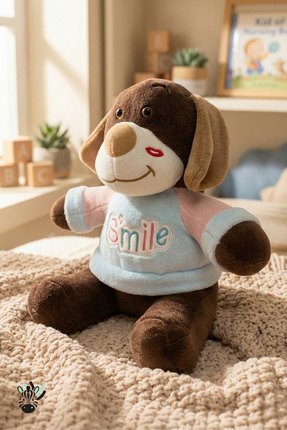 Zebra Toys Sevimli Smile Yazılı Peluş Köpek Oyuncak – Pastel Renkli, Yumuşak ...
