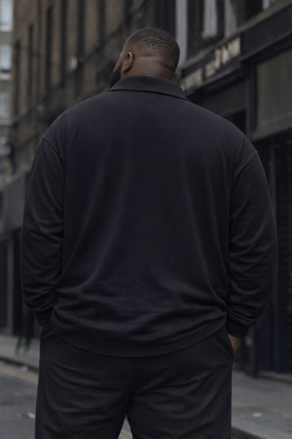 Maccali Erkek Trend Büyük Beden Siyah Triko Sweatshirt görsel 6
