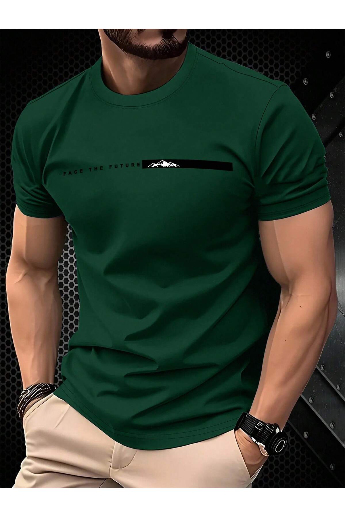 By Layina  FACE TO FUTURE ÇİZGİ ERKEK TİŞÖRT