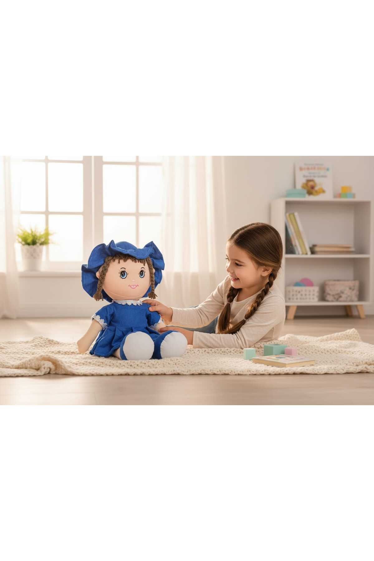 Renkli Düşler Atölyesi Mira Peluş Bez Bebek 70cm /Oyuncak Bebek/Hediyelik /Oyun Arkadaşı Bebek fotoğrafı 2 (önizleme)