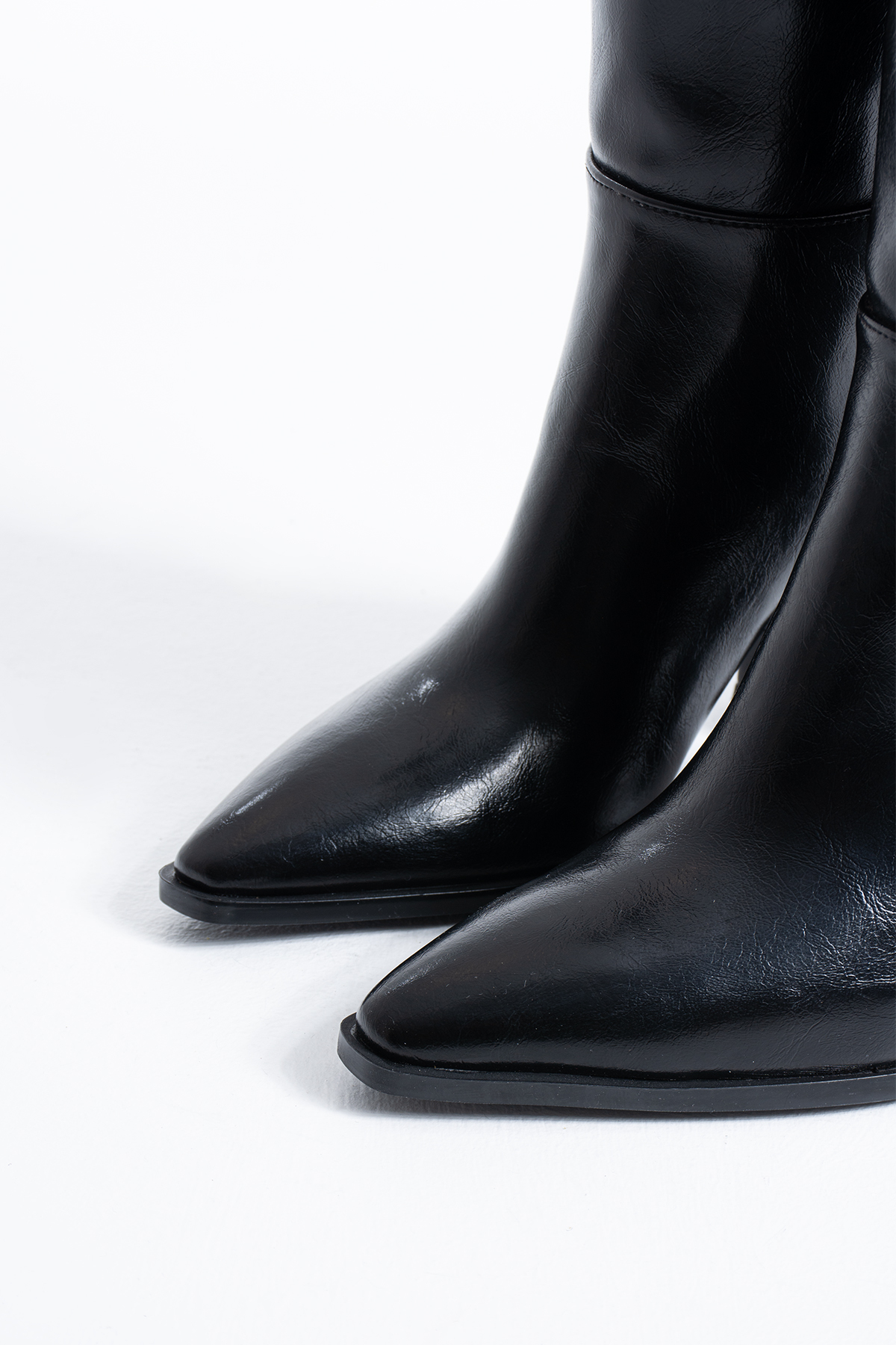 DUXAL SHOES  Gwen Kadın Diz Altı Kalın Topuklu Fermuarlı Çizme - Görsel 5