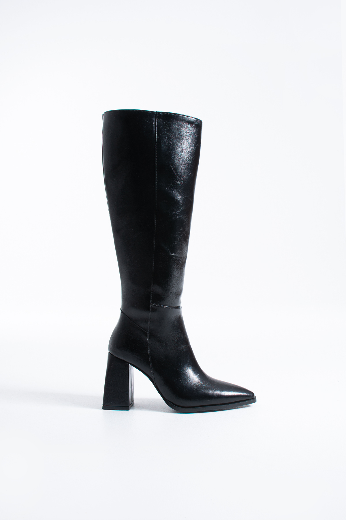 DUXAL SHOES  Gwen Kadın Diz Altı Kalın Topuklu Fermuarlı Çizme - Görsel 6