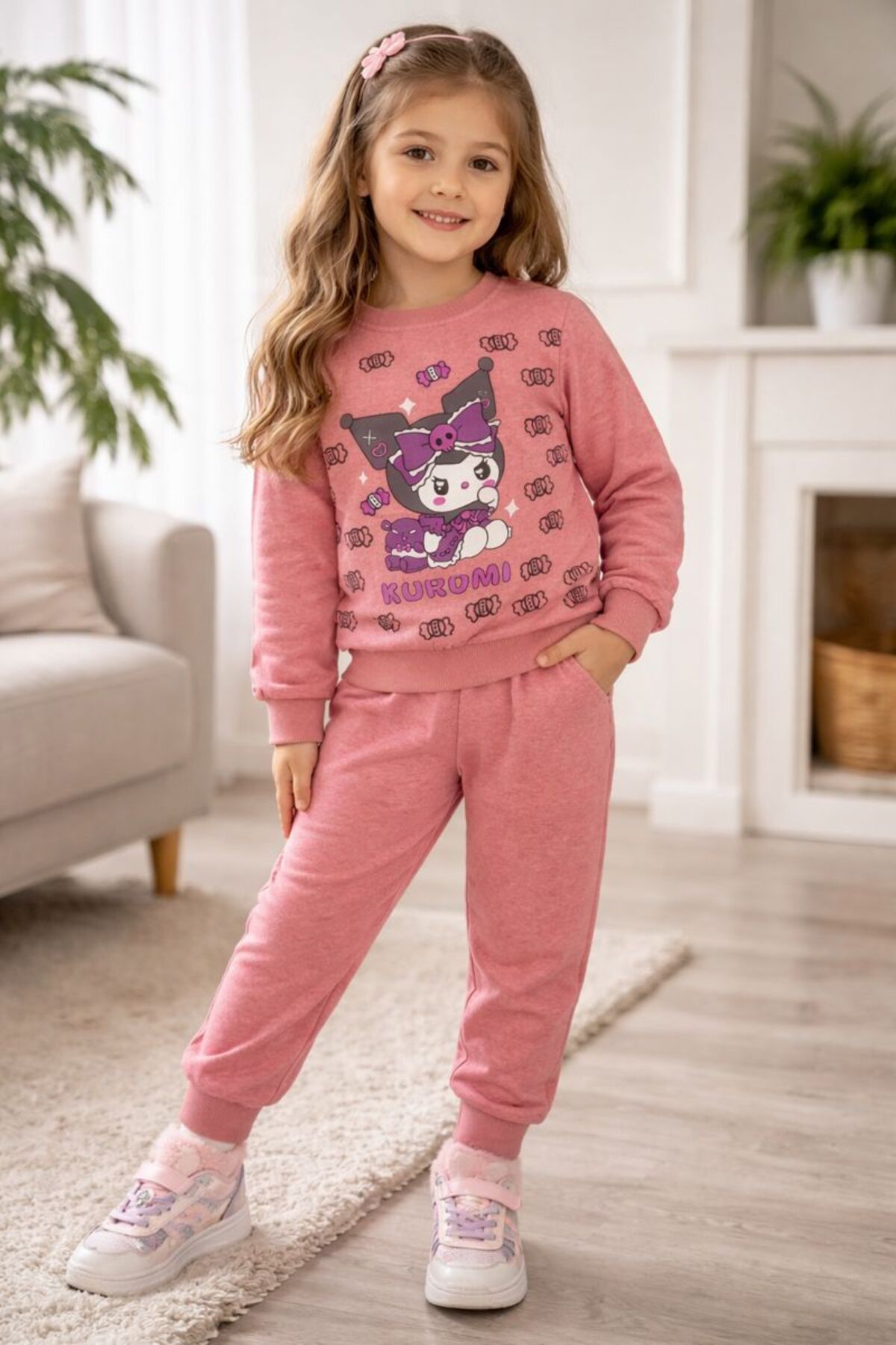 Kuromi Baskılı Kız Çocuk Eşofman Takımı | 2’li Takım