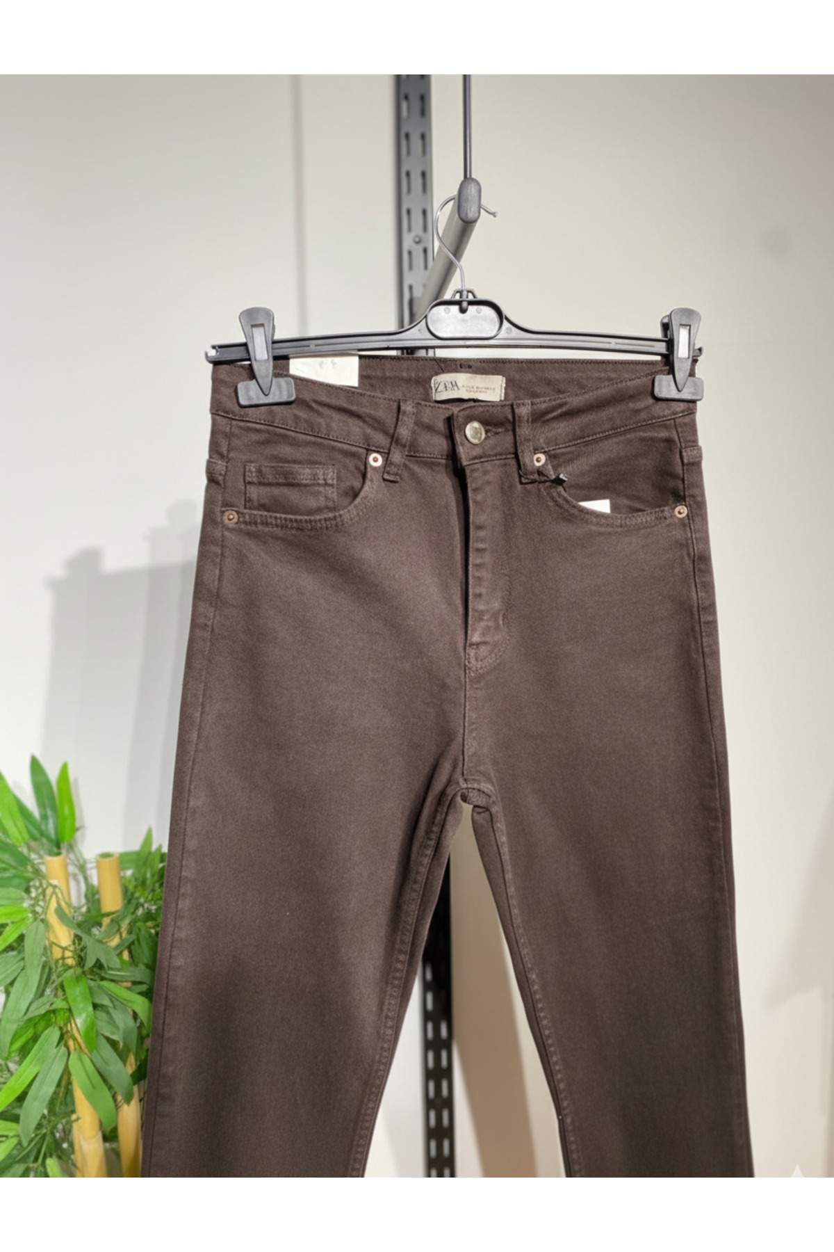 SONGÜLBERİK  Kadın Koyu Kahve Klasik Kesim Jean Pantolon - Görsel 6