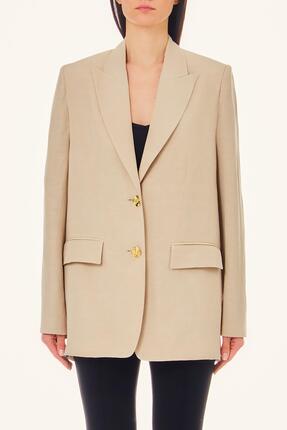 liu.jo Bej Klasik Kadın Blazer Ceket