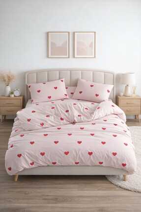 vanillasoft Vanilla Kalpli Pembe Çift Kişilik Nevresim Takımı