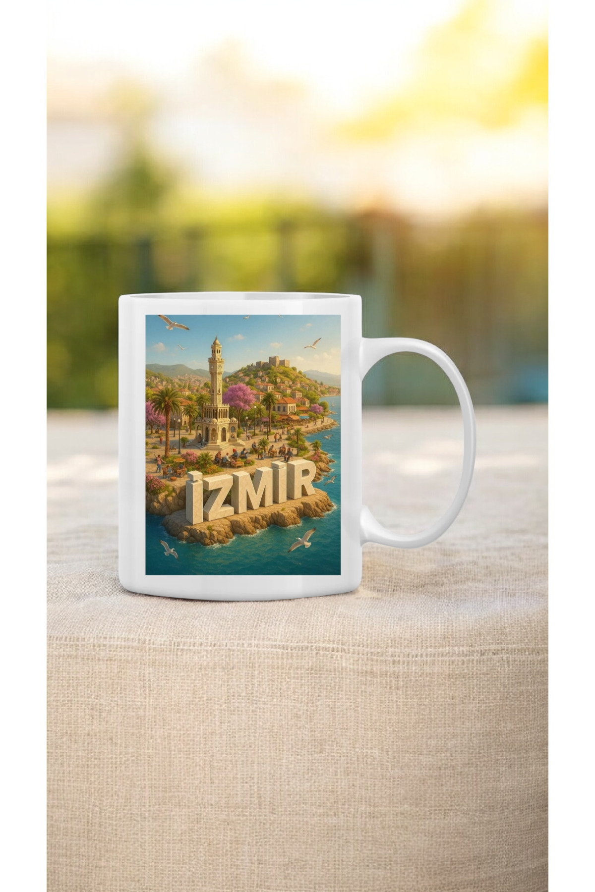 Nostaljik İzmir Temalı İzmire Özel Hediye Baskılı Kupa Bardak