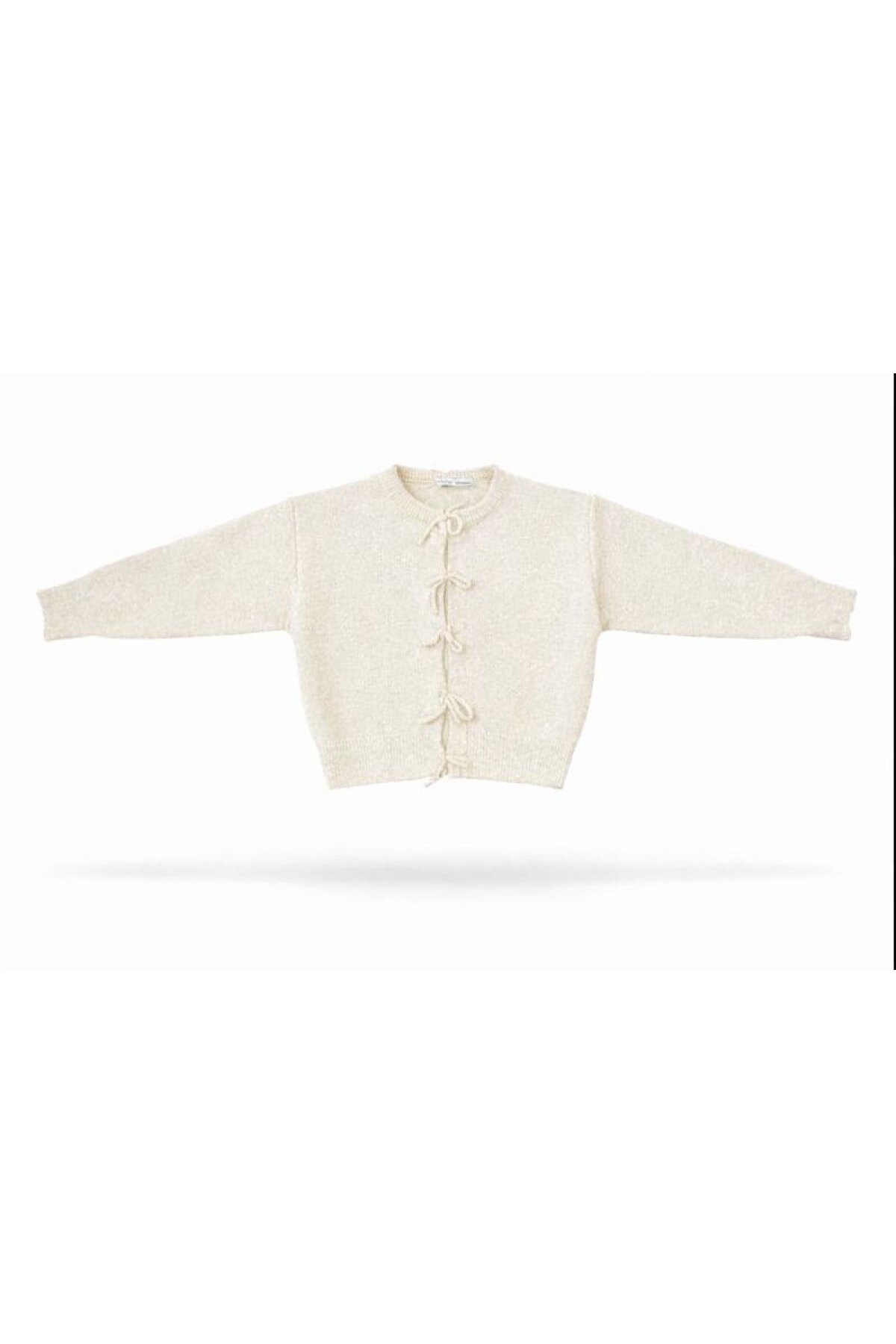 HAKKE  Yumuşak Dokulu Kurdele/Fiyonk Detaylı Triko HIRKA - Görsel 3