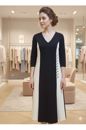 izmoda Zincir Garnili Truvakar Kol Rebeka Kumaş Elbise