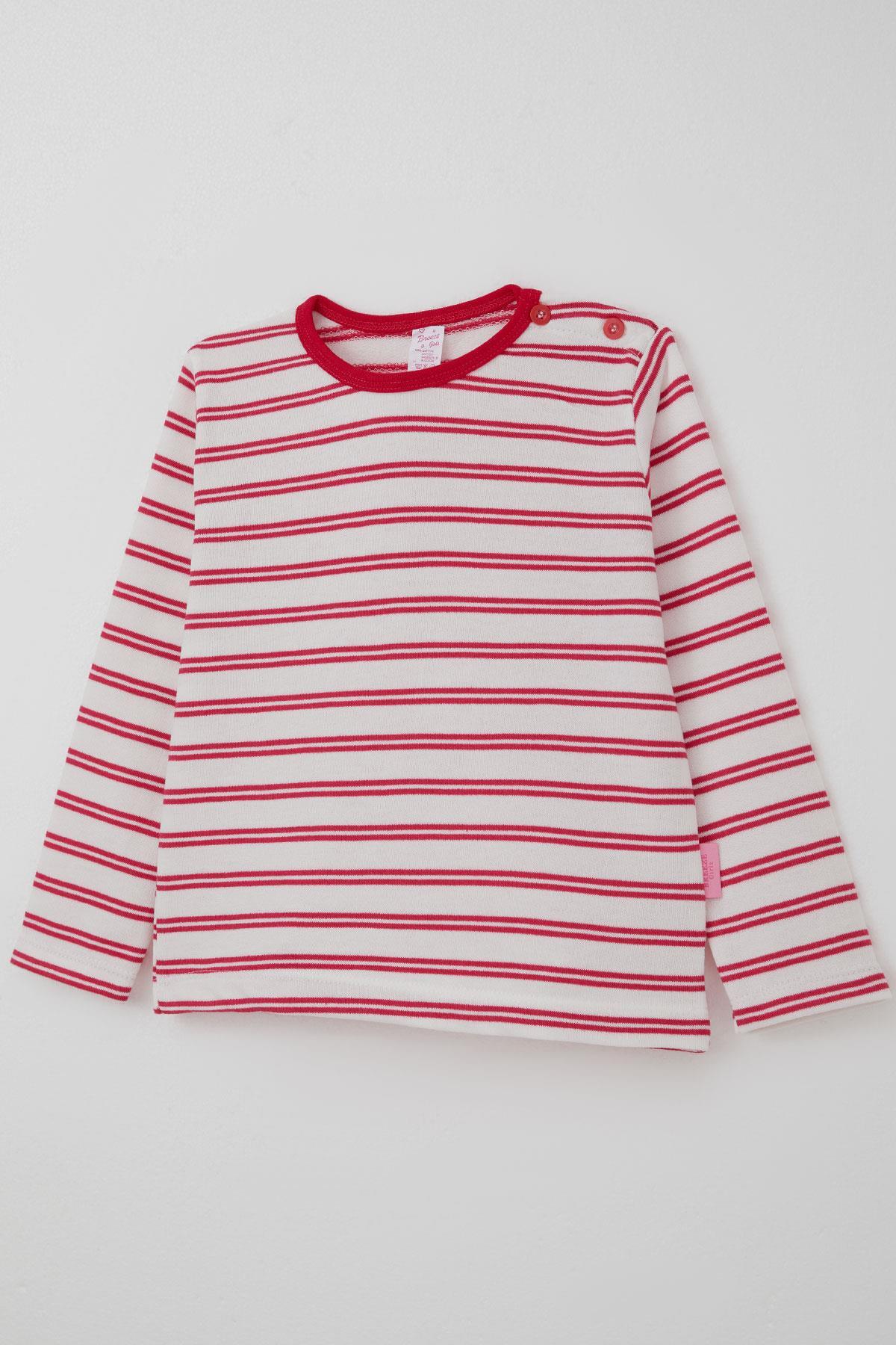 Breeze Kız Bebek Uzun Kollu Tişört Patlı Çizgili 9 Ay-3 Yaş, Beyaz fotoğrafı 3 (önizleme)
