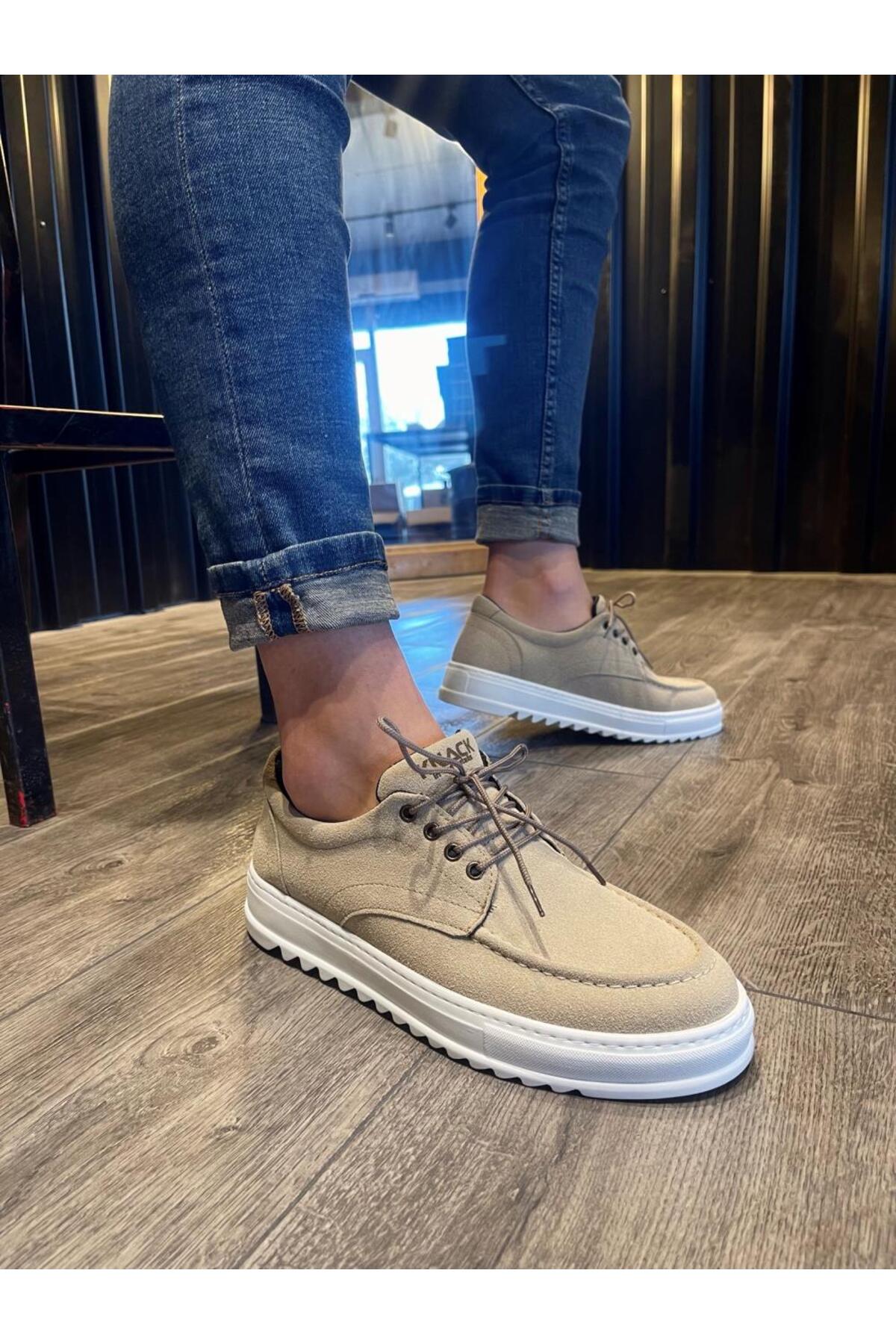 Mhoda Shoes  MHD-098 Erkek Günlük Bağcıklı Süet Klasik Ayakkabı SBT-Vizon - Görsel 3