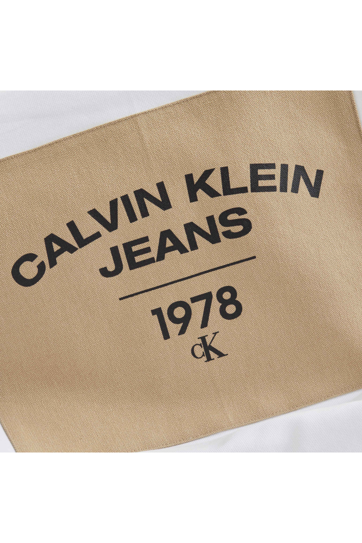 کلوین کلاین سویشرت مردانه سفید طرح‌دار Canvas Curve Graphic