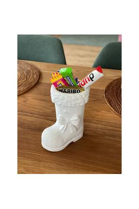 volterra decoration Noel Babası Çizmesi Şekerlik - Yılbaşı Temalı Dekoratif A...