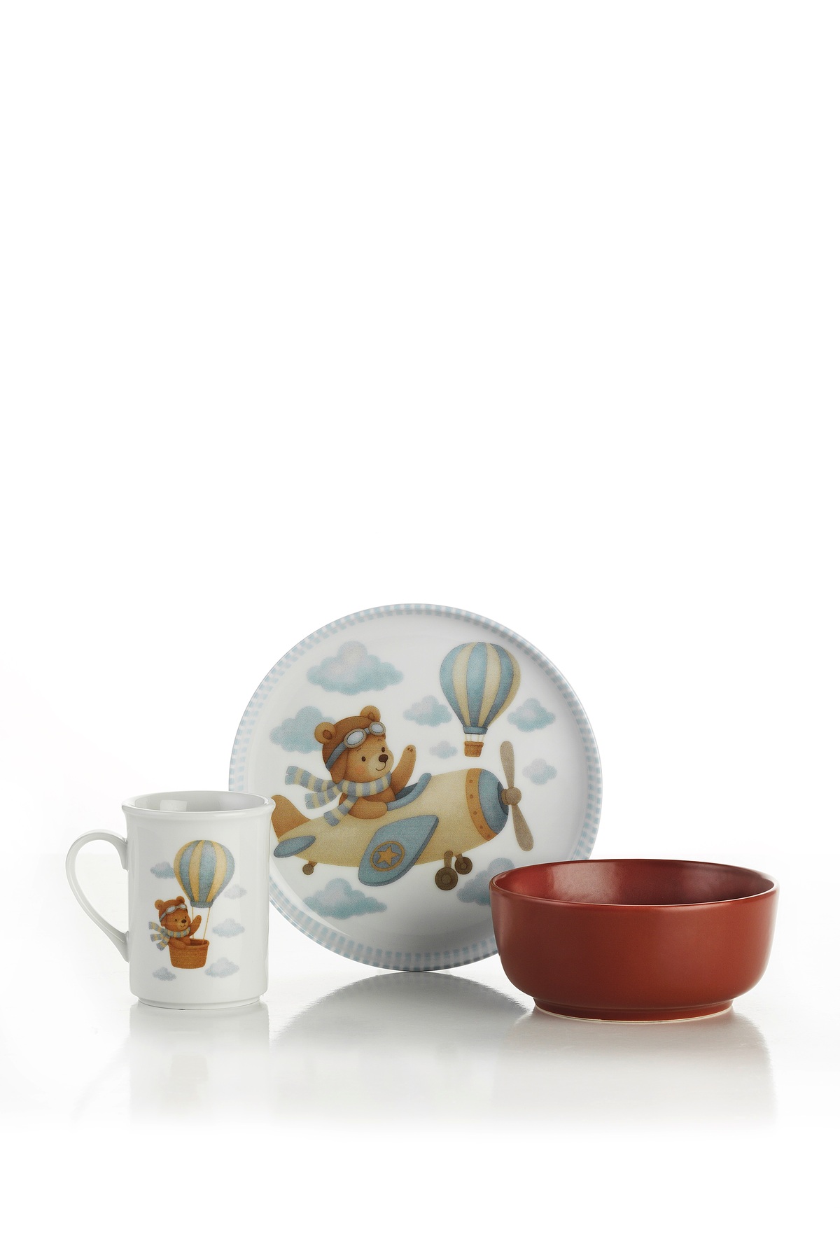 Kütahya Porselen FlyBear 3 Parça Mama Takımı fotoğrafı 2 (önizleme)