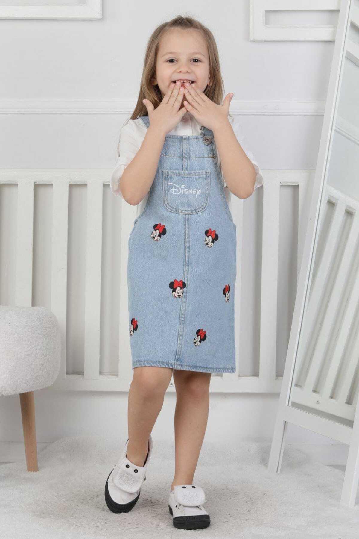 YARENKİDS Mickey Mouse Desenli Çocuk Kot Jile Elbise fotoğrafı 5 (önizleme)