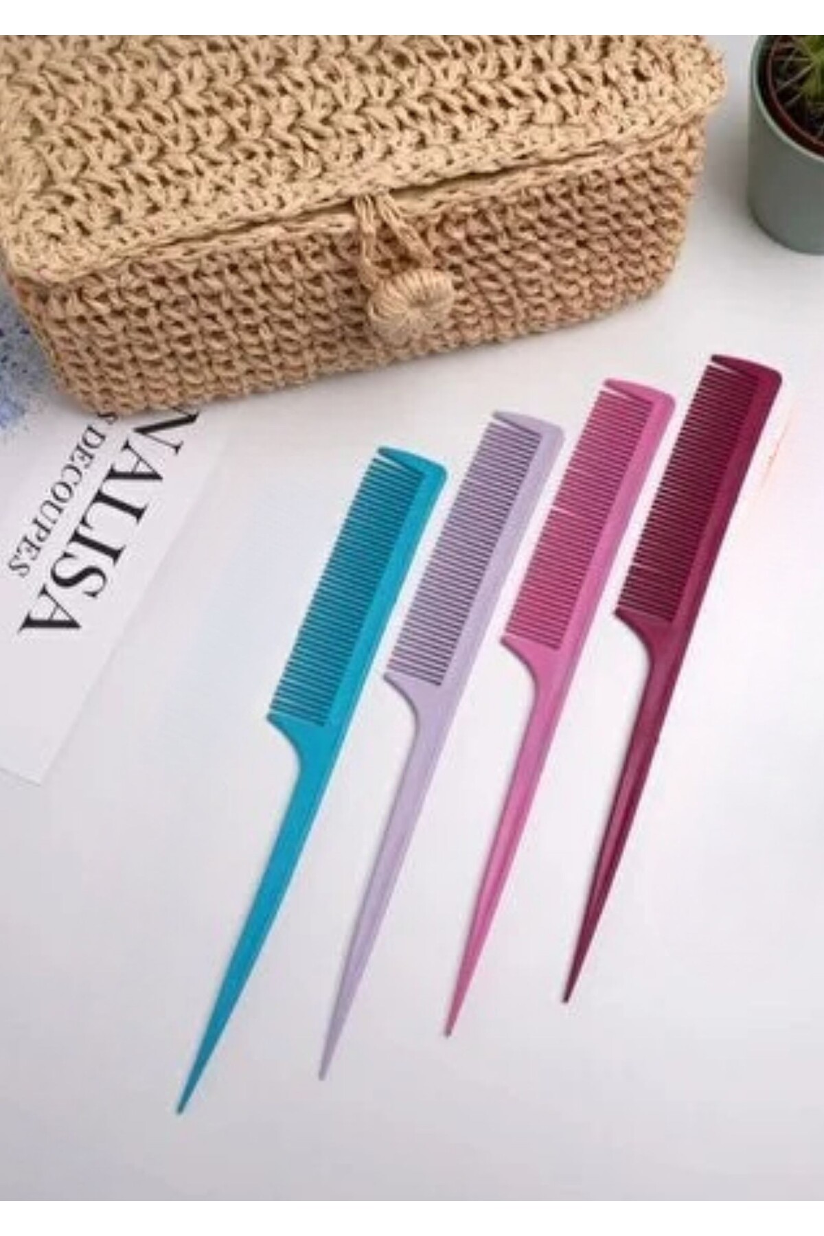Krepe Timog TATA CRAFT Krepe Saç Ayırma Tarağı 4 ADET Karışık Renklerde Saç Açma ...