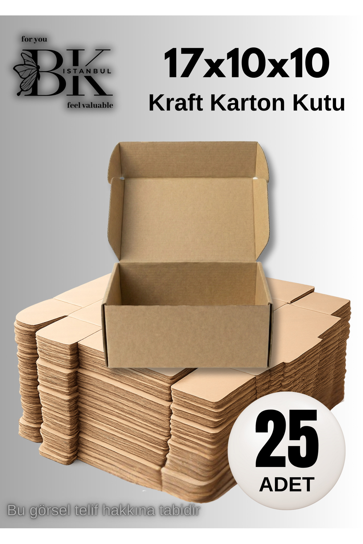 17x10x10 cm E-Commerce Shipping Box 25 Kraft Boxes with Lock 25 pcs