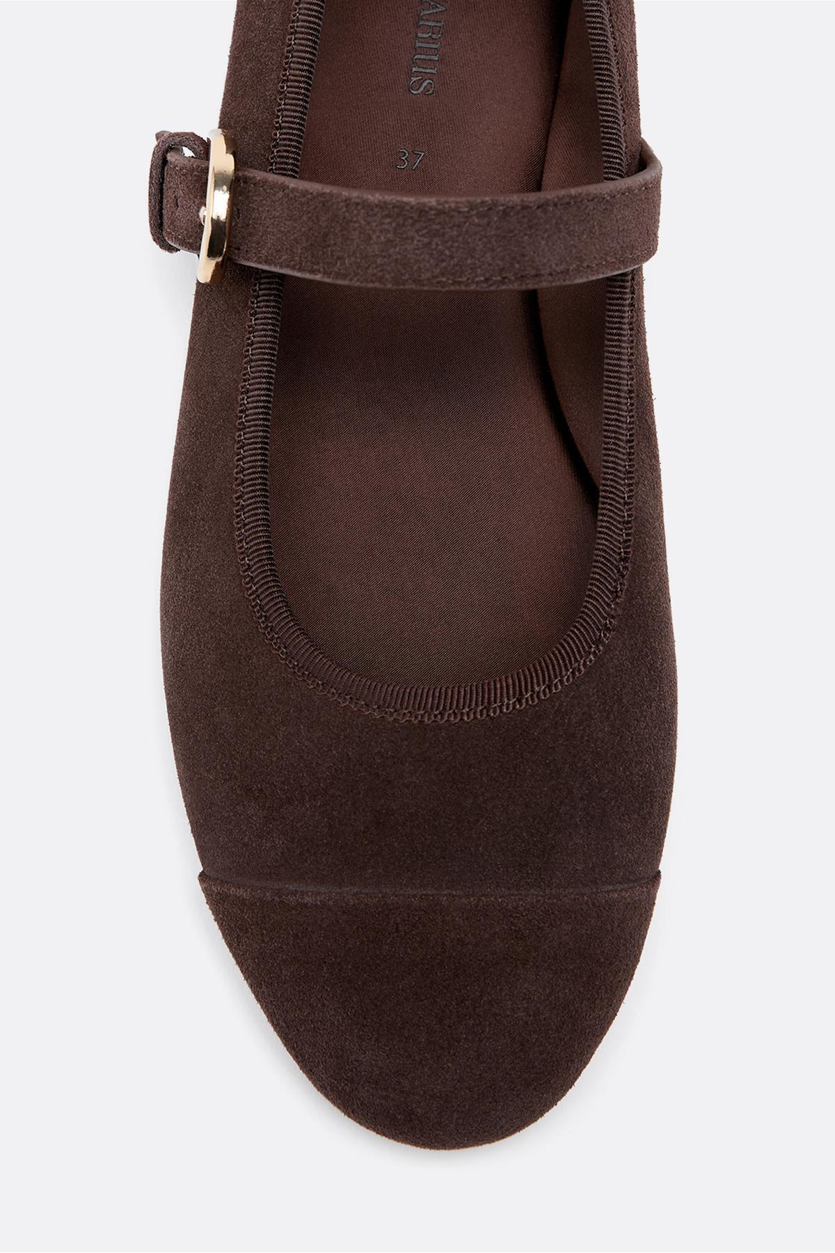 Stradivarius  Burunlu deri babet - Görsel 6