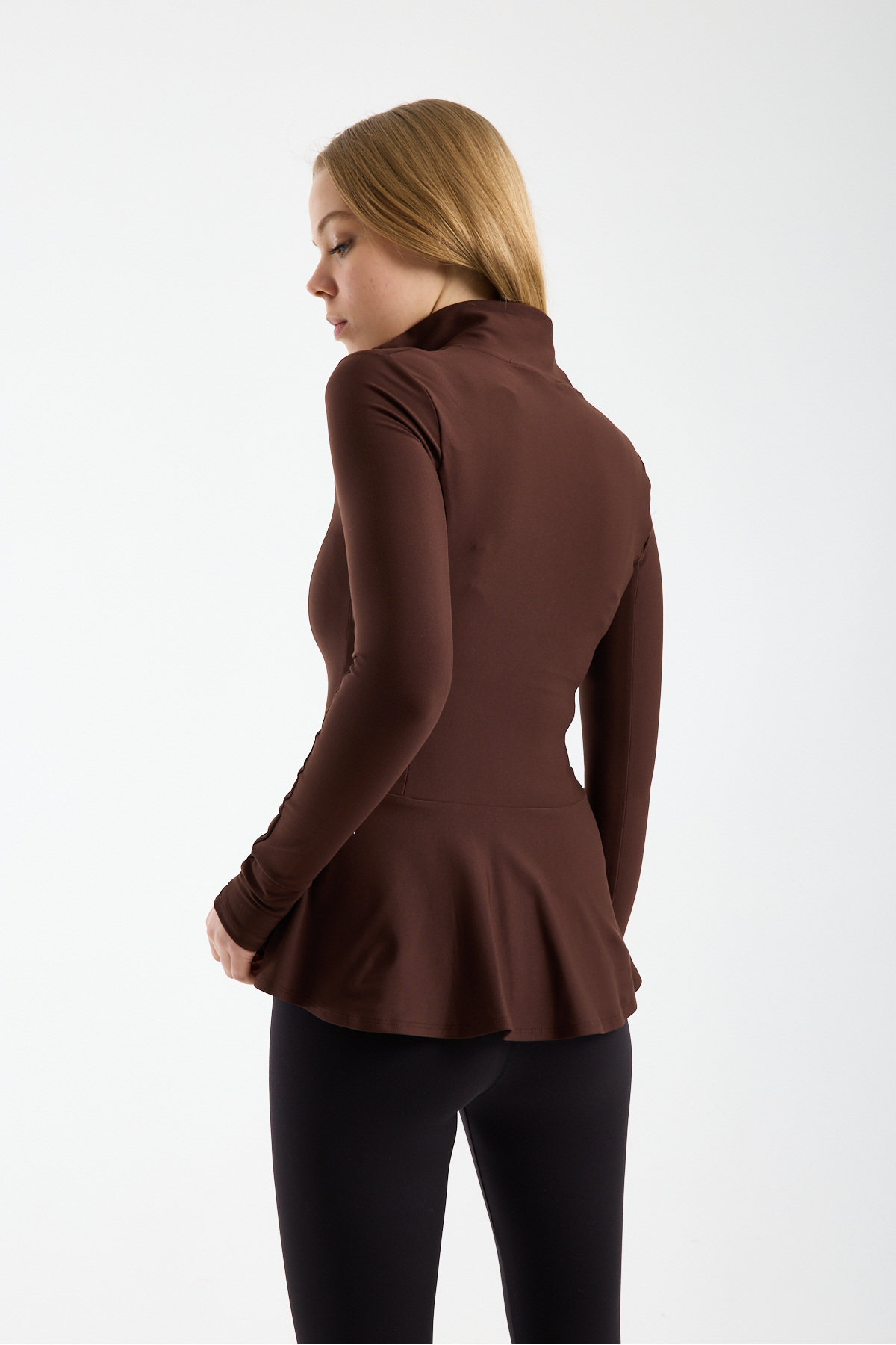 TheyYou Peplum Kesim Tesettür Spor Ceket, Fermuarlı & Parmak Geçmeli görsel 8