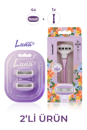loveincrafts Luna 5 Bıçaklı Kadın Tıraş Makinesi + 4 Yedek Tıraş Bıçağı Başlı...