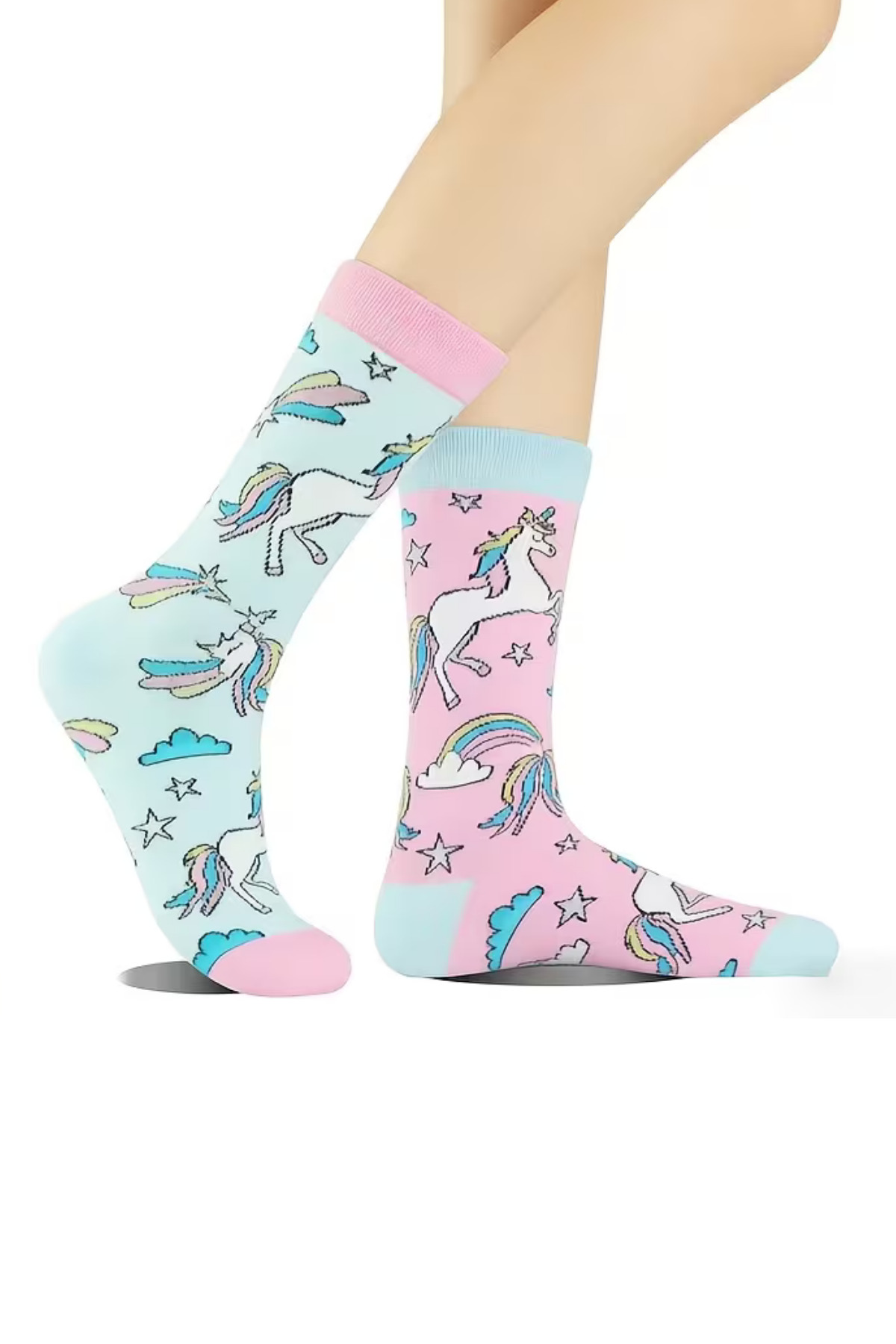 Kadın Çorap (2 ÇİFT) Unicorn Poni Desenli Pamuklu Çorap — görsel 4 · 102832480302