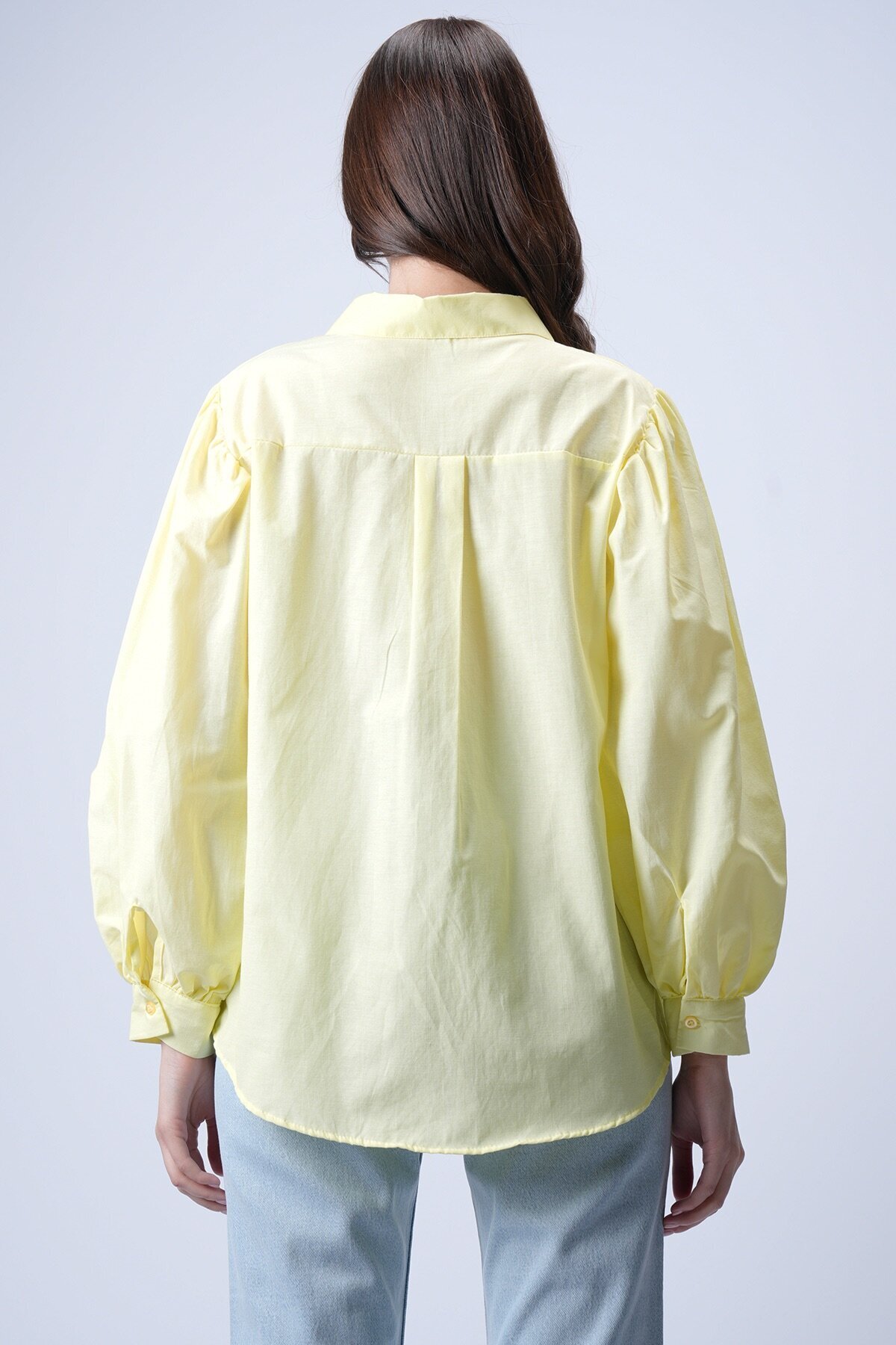VAGGON  Sarı Balon Kol Gömlek - Görsel 5
