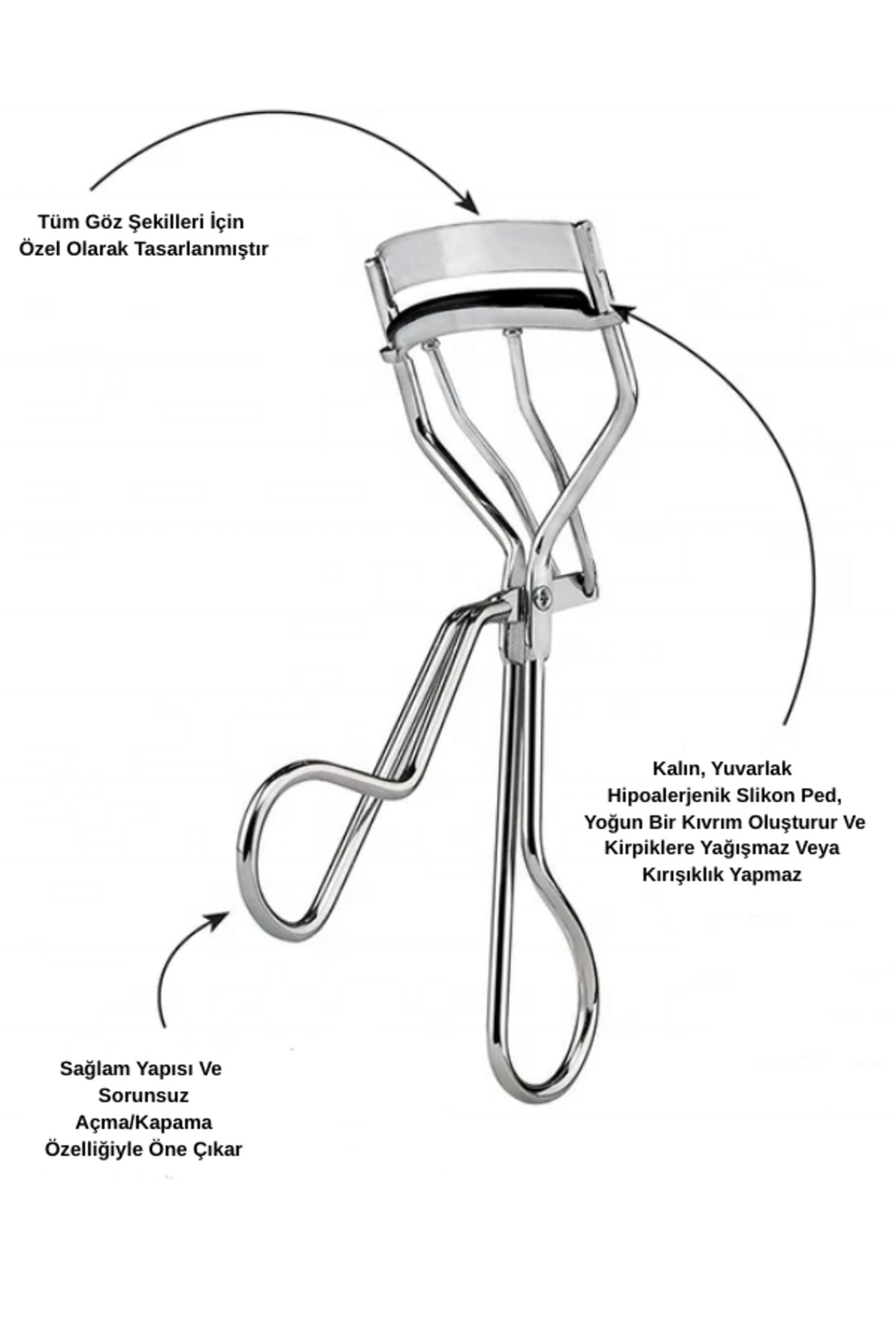 Kirpik Kıvırıcı & Kirpik Makası - Magic Series Pro Eyelash Curler Maskara Rimel Eyeliner Öncesi Doğal Kıvrık Kirpik — خاکستری GriKirpikKıvırıcı — تصویر 5 از 6