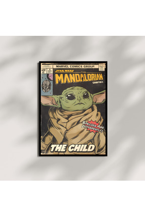 Kracket Mandolorian Baby Star Wars Tablo Çerçeveli Dekorasyon Poster Hediyelik