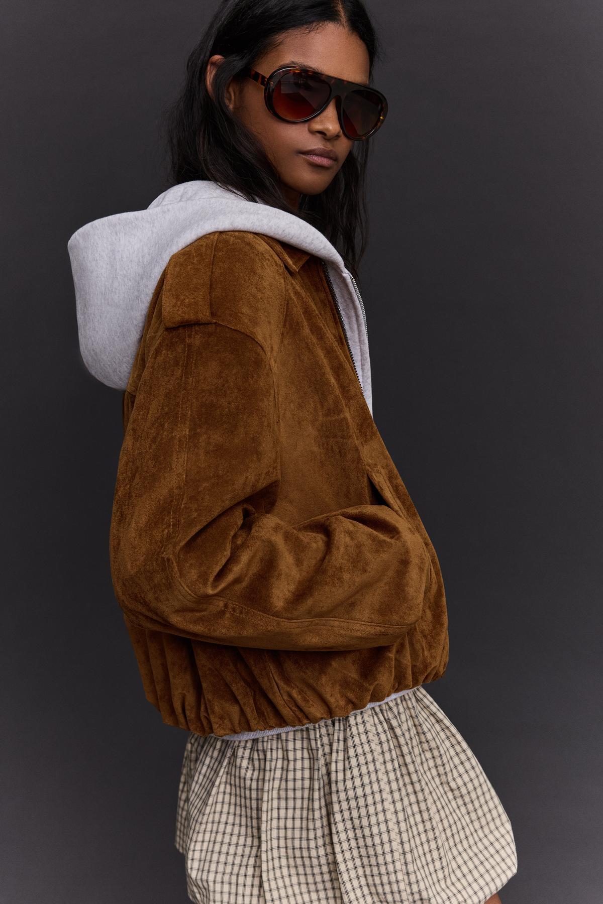 Bershka  Süet efektli balon ceket