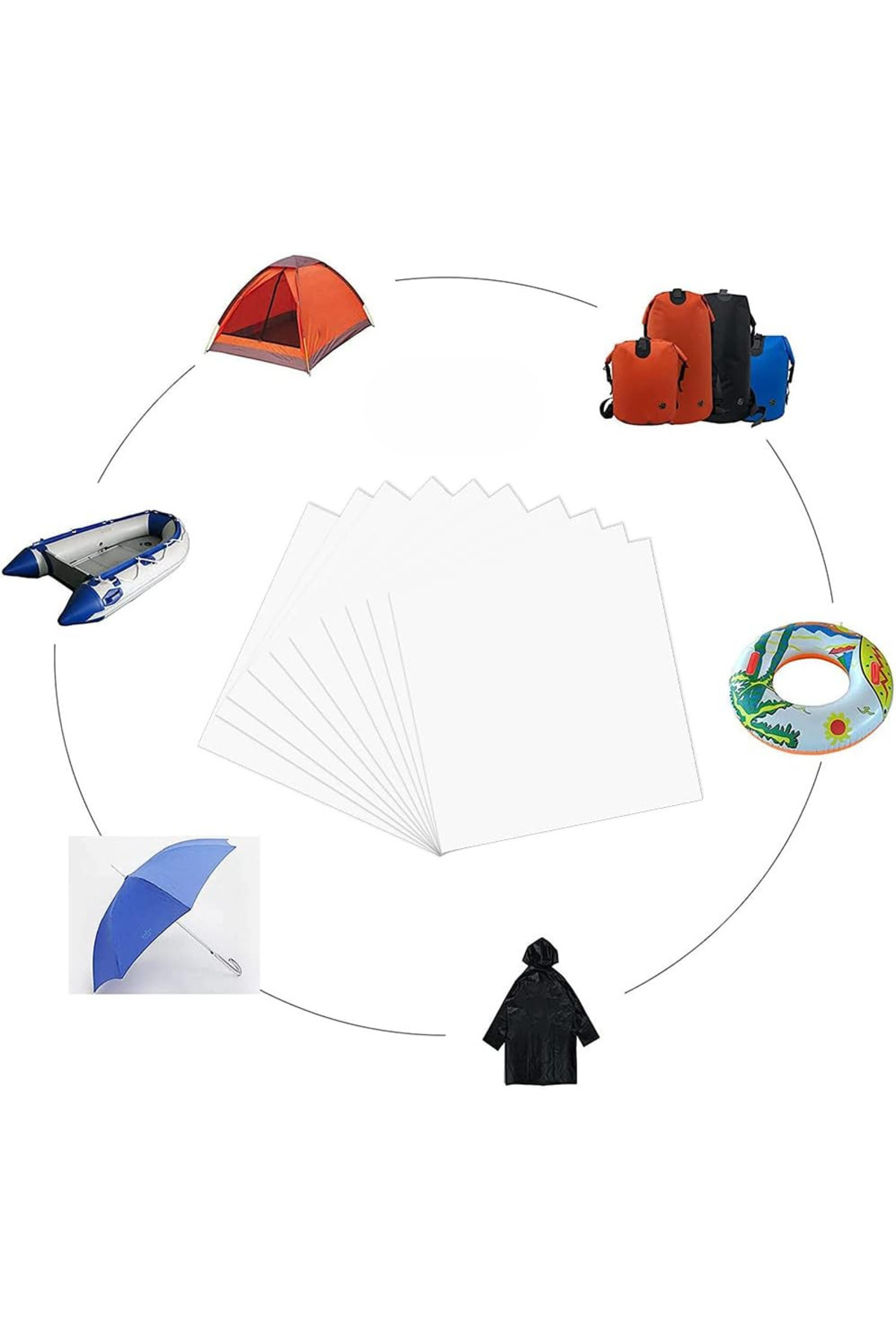 seahome 12'li Paket Yatak,Bot Tamir Onarım Yaması Şişme Simit, Havuz - Onarım Kiti S-51