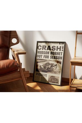 ArtVista Poster Hudson Hornet Crash Cars Arabalar Film Poster, Ahşap & Lamine...