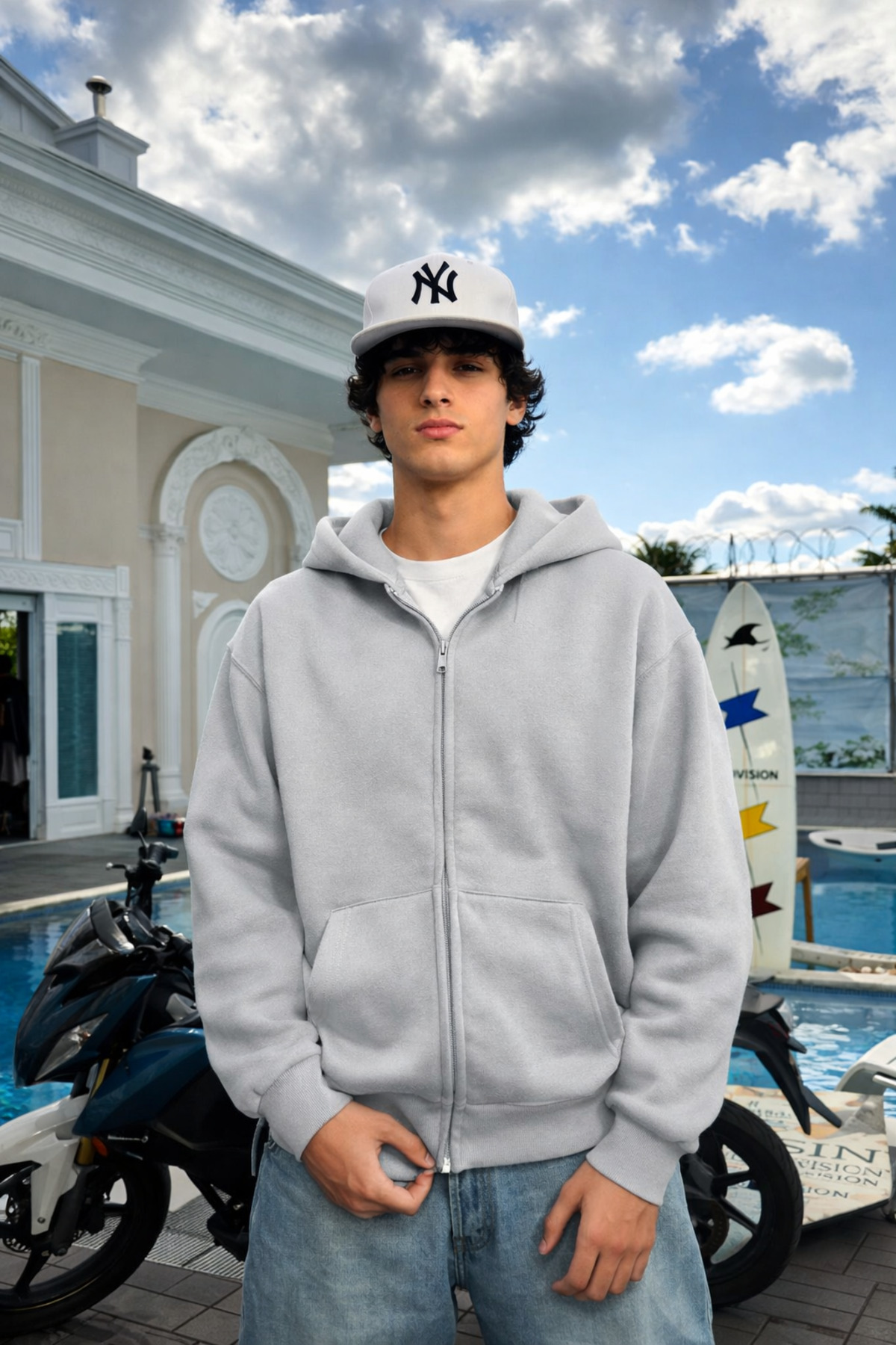 YAKAMEL  Erkek Fermuarlı Bol Kalıp Kalın Kışlık Geniş Hırka