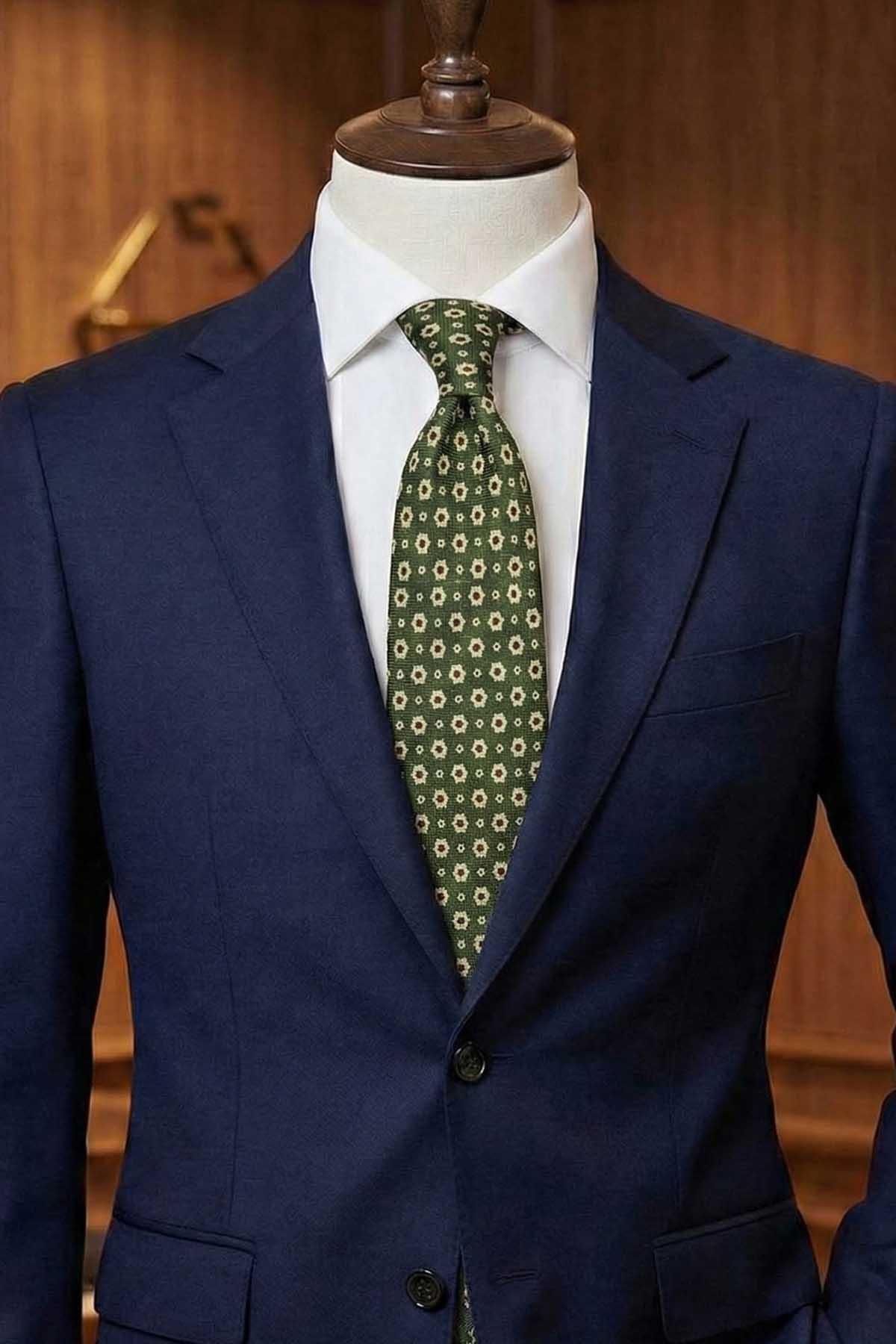  کراوات ابریشمی ایتالیایی طرح خاکی به سبک بشکه‌ای IK2225