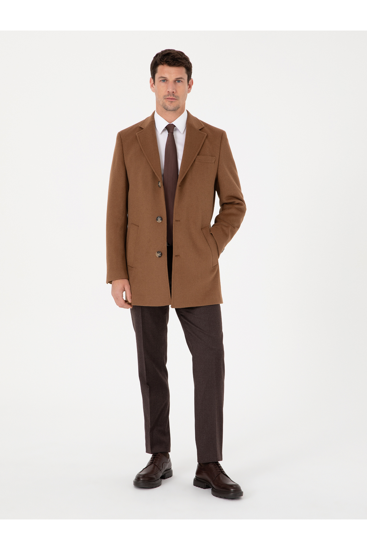 Cacharel  Vizon Slim Fit Yün Karışımlı Palto 50319242-VR052 - Görsel 4