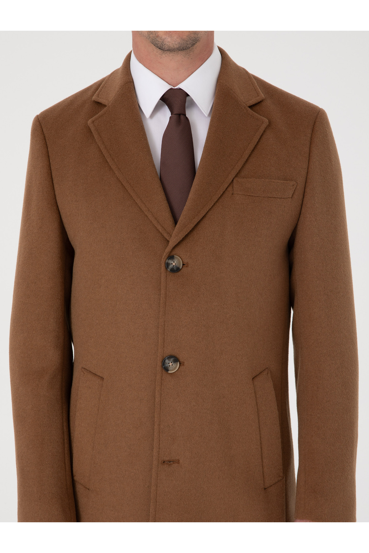 Cacharel  Vizon Slim Fit Yün Karışımlı Palto 50319242-VR052 - Görsel 7